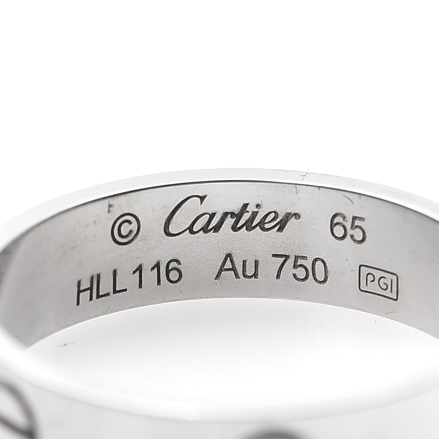 Cartier 18K White Gold 5.5mm LOVE Ring 65 11 4 of 4