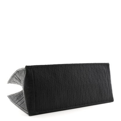 Christian Dior Oblique Calfskin Embossed Large Book Tote TBlack 4 of 13