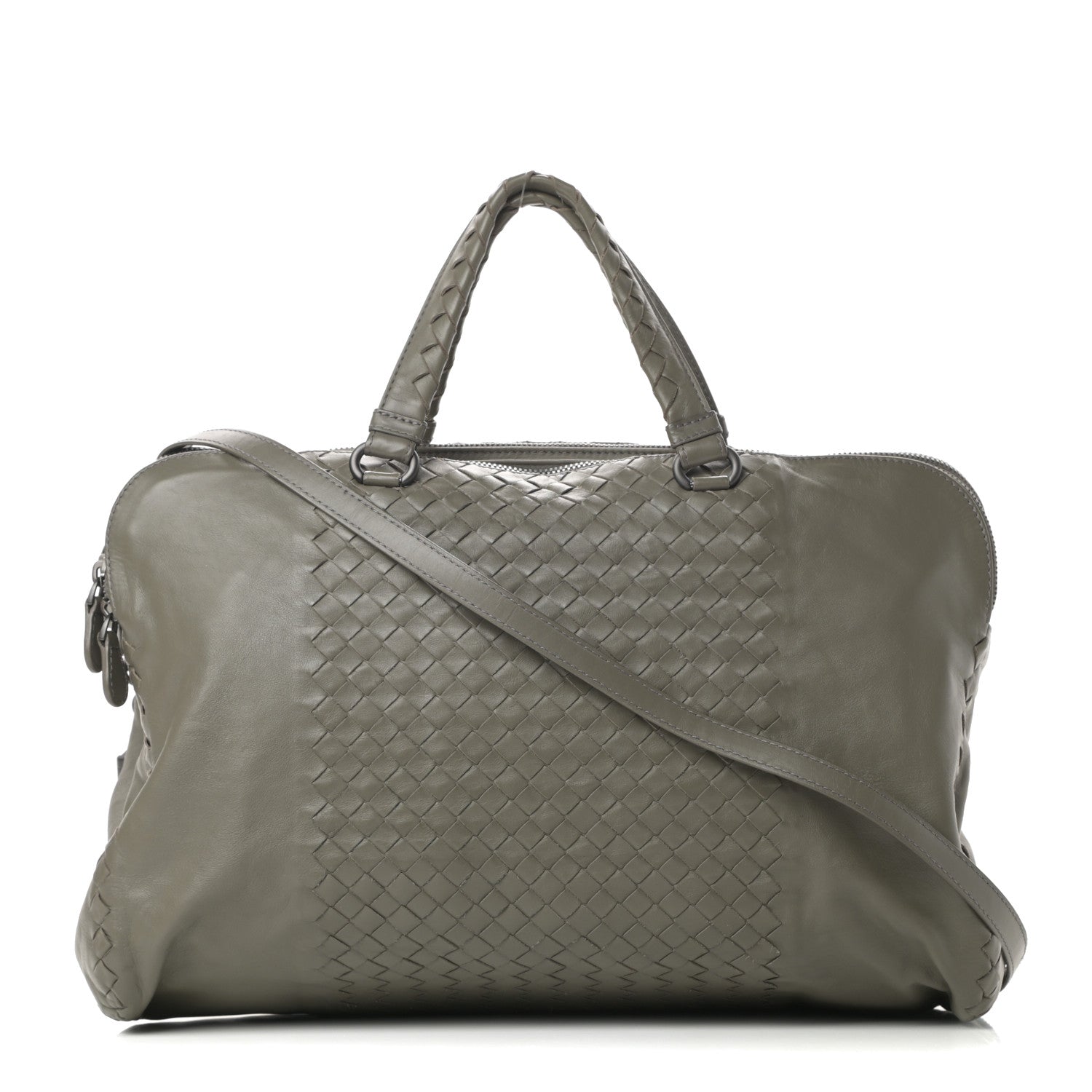 Bottega Veneta Calfskin Intrecciato Large Leggero Tote Kaki Fondente 1 of 14