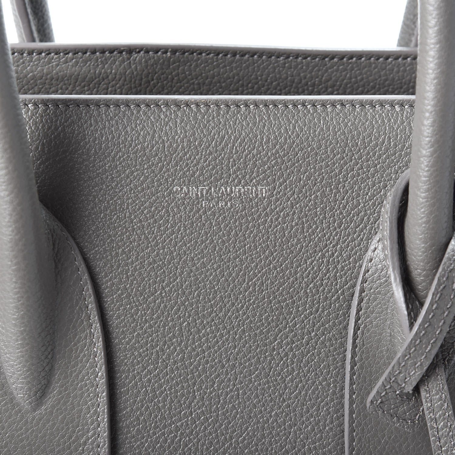 Saint Laurent Grained Calfskin Small Sac De Jour Fog 9 of 9