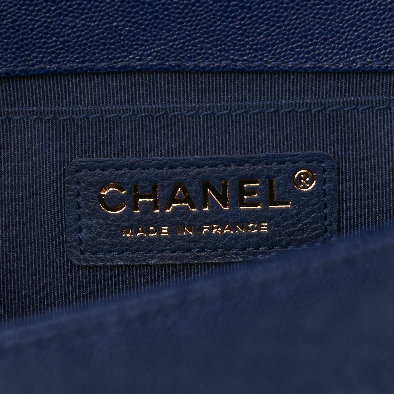 Chanel Caviar Chevron Quilted Medium Boy Flap Navy 5 of 10