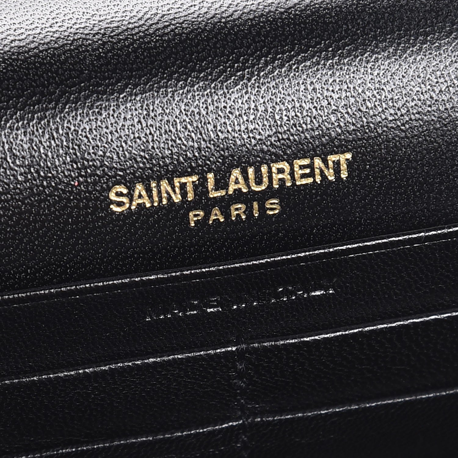 Saint Laurent Sequin Striped Classic Monogram Kate Tassel Chain Wallet Black Gold 6 of 6