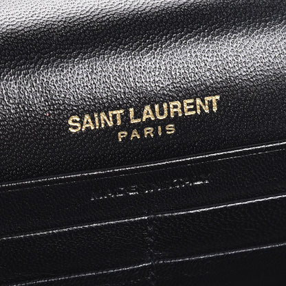 Saint Laurent Sequin Striped Classic Monogram Kate Tassel Chain Wallet Black Gold 6 of 6