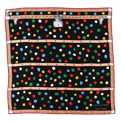 Louis Vuitton LV X YK Silk Monogram Dots Square Scarf 90 Black 1 of 3