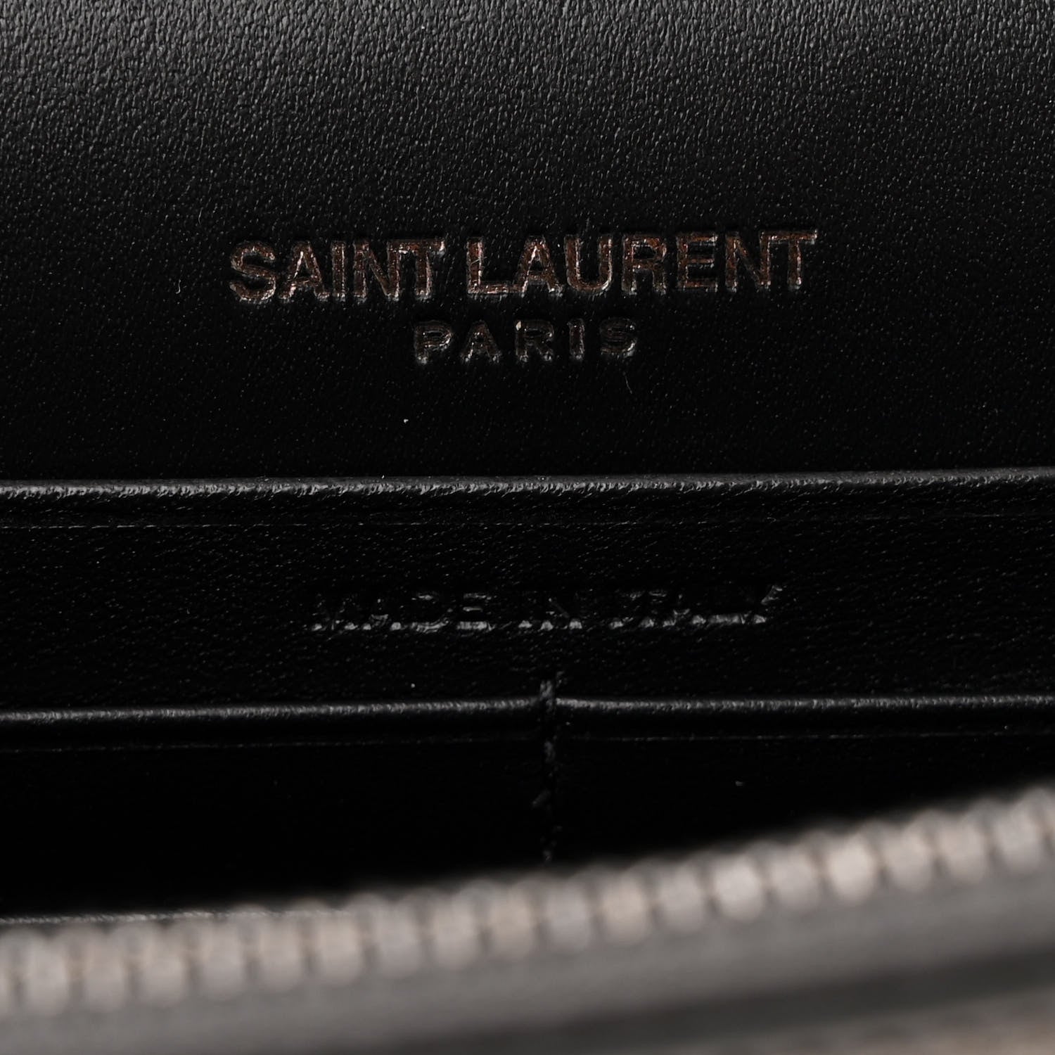 Saint Laurent Metallic Smooth Calfskin Classic Monogram Kate Tassel Chain Wallet Grey 6 of 11