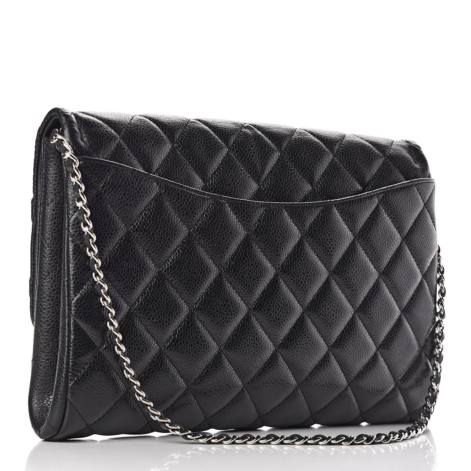 Chanel Caviar Quilted Clutch With Chain Flap Black 3 of 13