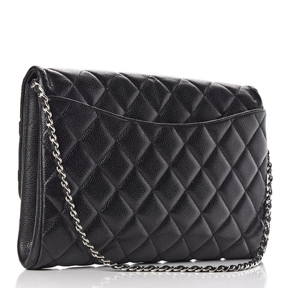 Chanel Caviar Quilted Clutch With Chain Flap Black 3 of 13