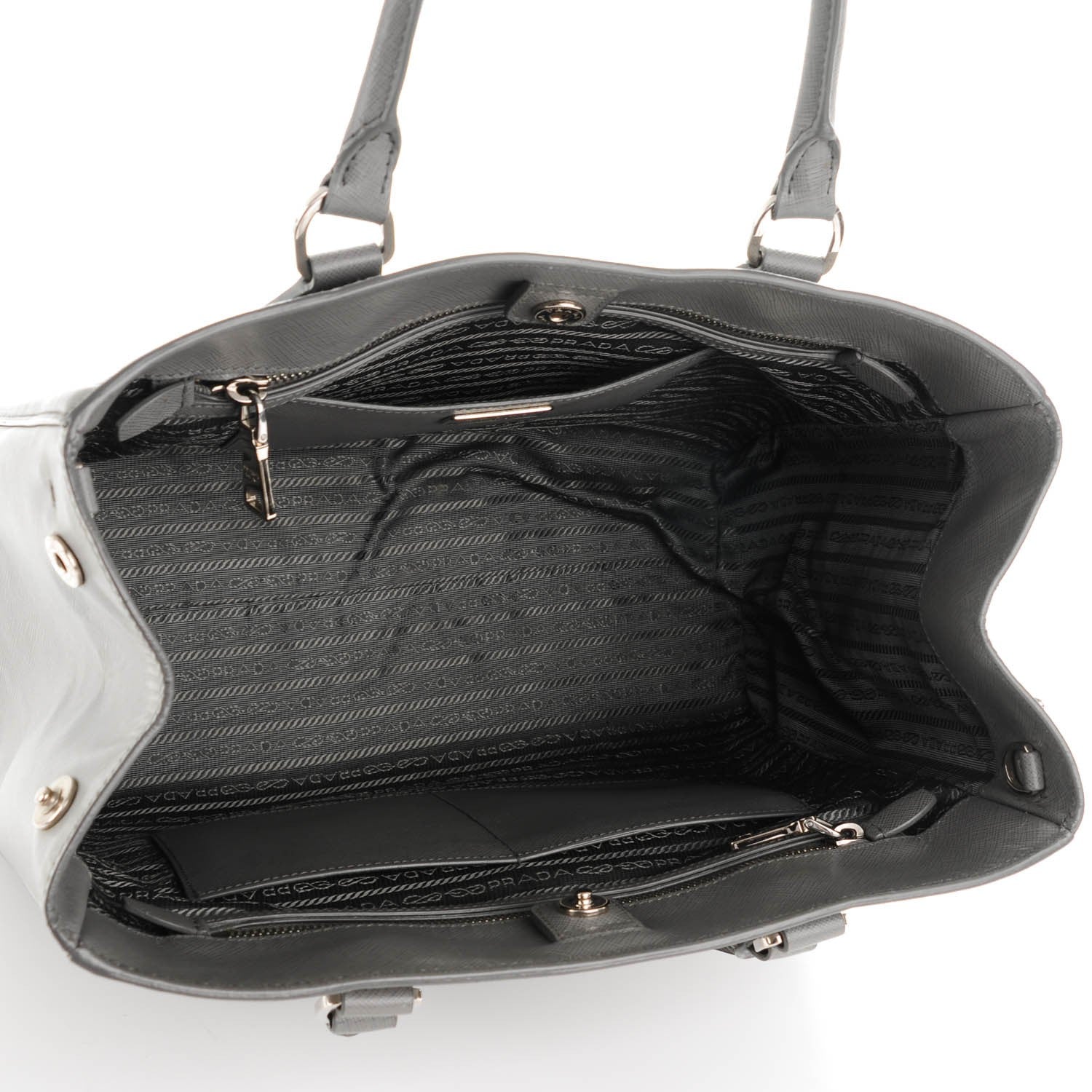 Prada Saffiano Lux Bi-Color Tote Marmo Nube 5 of 8