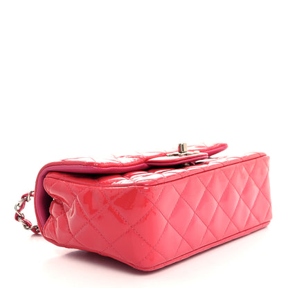 Chanel Patent Calfskin Quilted Mini Rectangular Flap Pink 4 of 10
