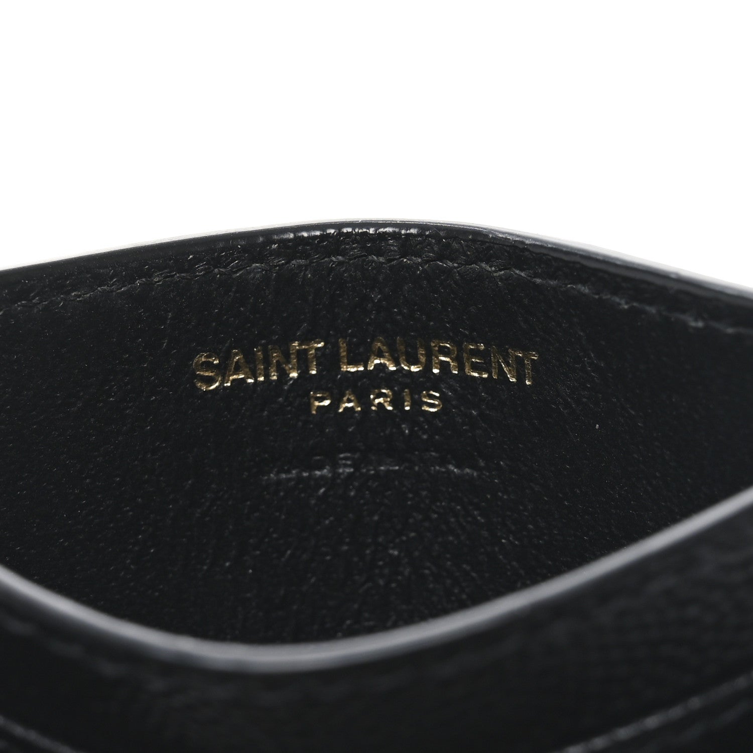 Saint Laurent Grain De Poudre Matelasse Chevron Monogram Credit Card Case Black 6 of 6