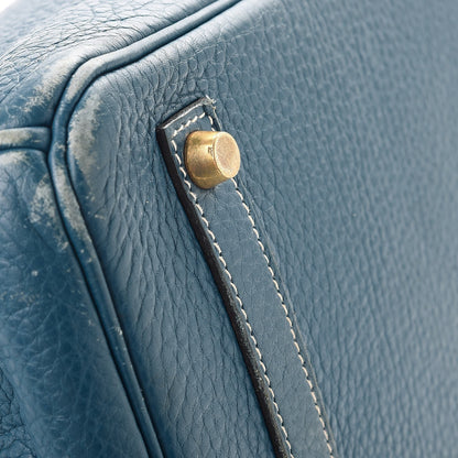 Hermes Taurillon Clemence Birkin 35 Bleu Thalassa 53 of 56
