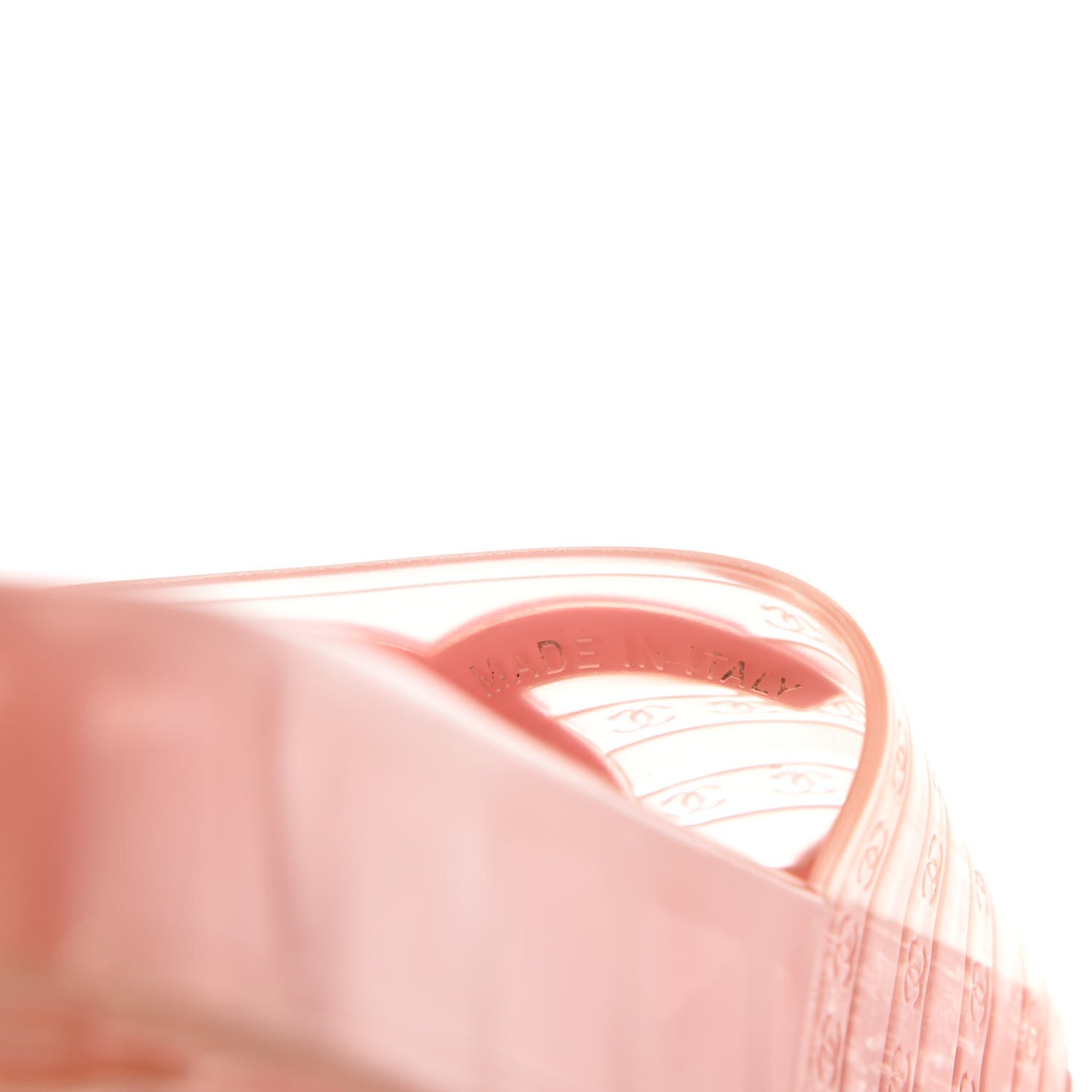 PVC Transparent CC Flat Slide Sandals 39 Pink