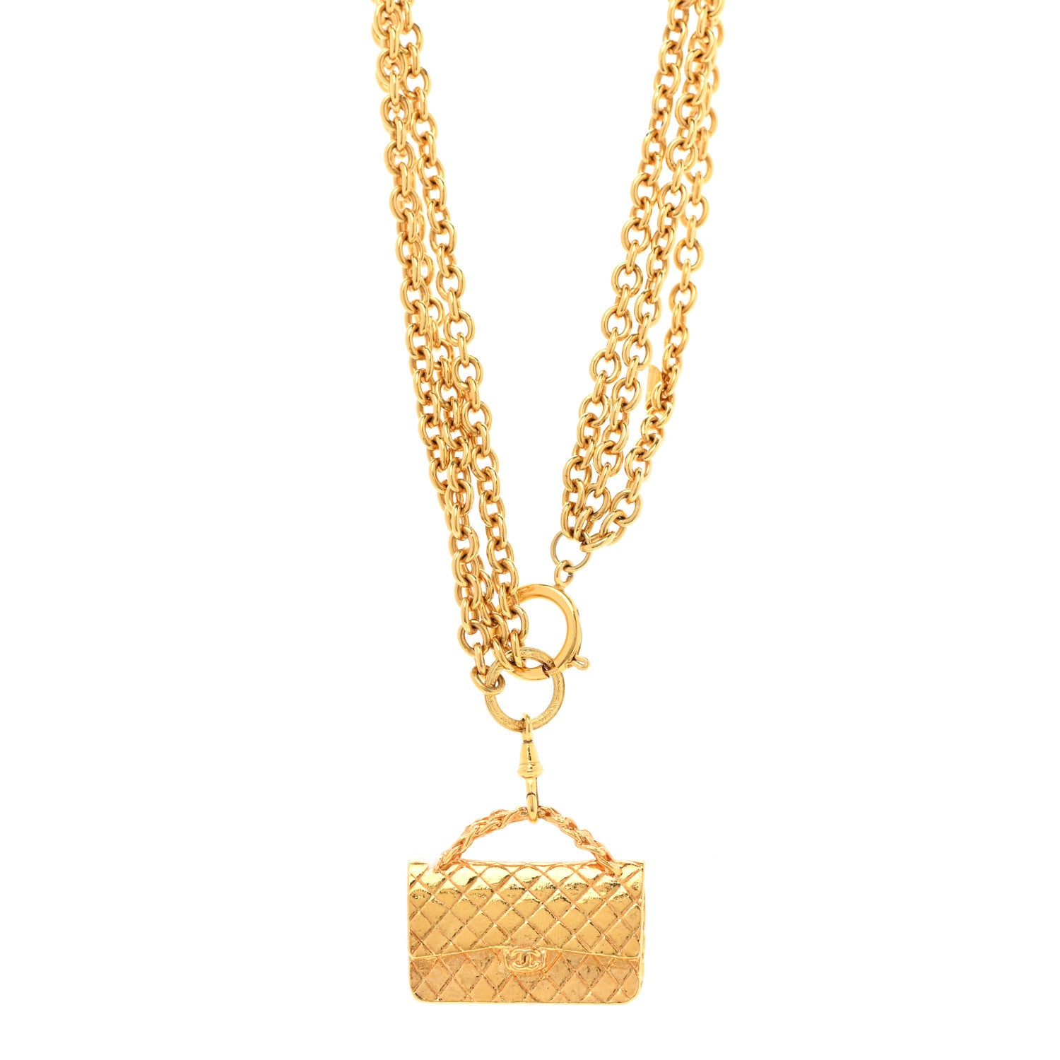 Chanel 2.55 Flap Bag Necklace Gold 1 of 7