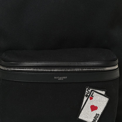 Saint Laurent Canvas SL Playing Cards City Backpack Black 10 of 12