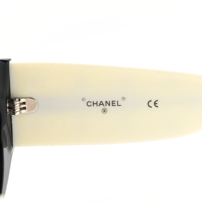 Chanel Acetate Quilted CC Pilot Sunglasses 71465 White Black 5 of 11