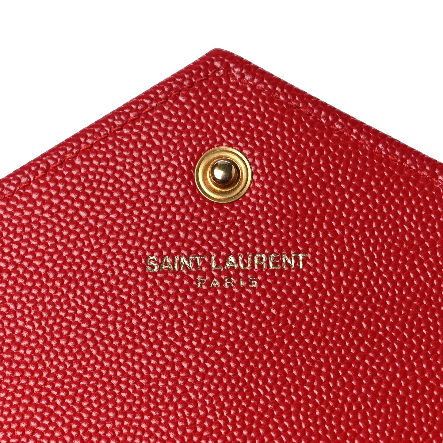 Grain De Poudre Matelasse Chevron Monogram Chain Wallet Red