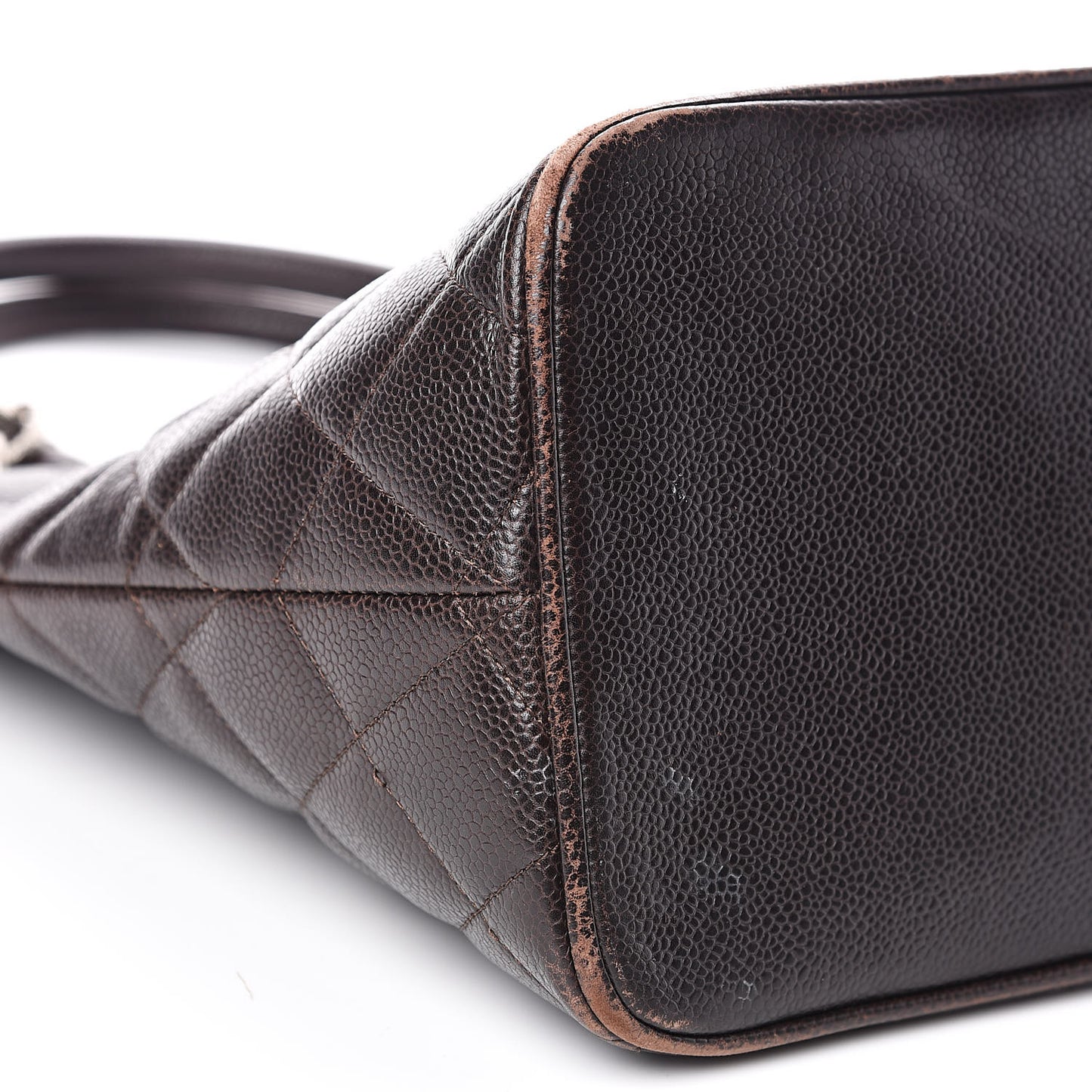 Caviar Quilted Medallion CC Tote Dark Brown