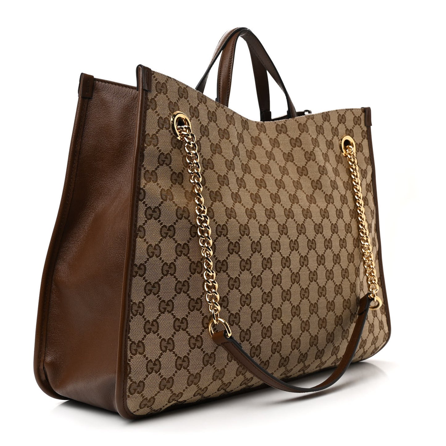 Monogram Calfskin Large Horsebit 1955 Tote Bag Beige Brown Sugar