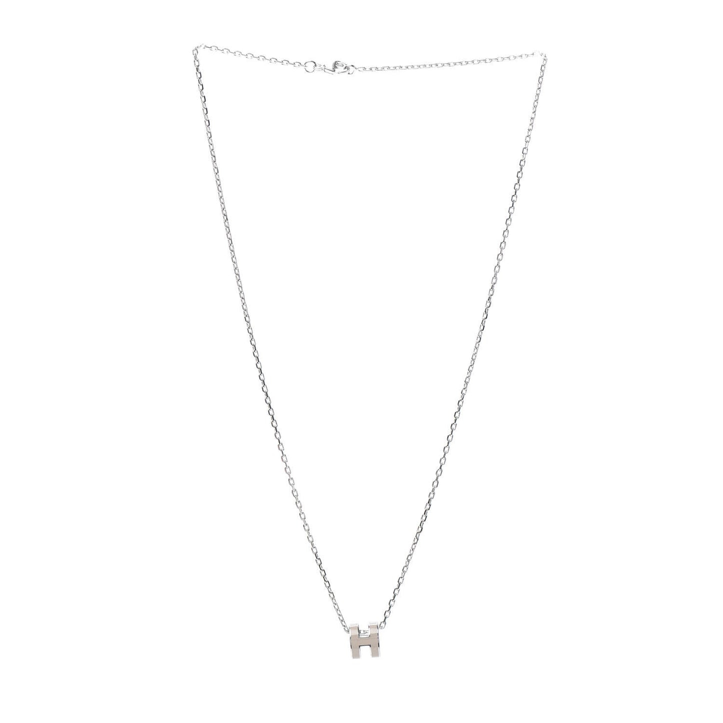 Palladium Mini Pop H Pendant Necklace Marron Glace