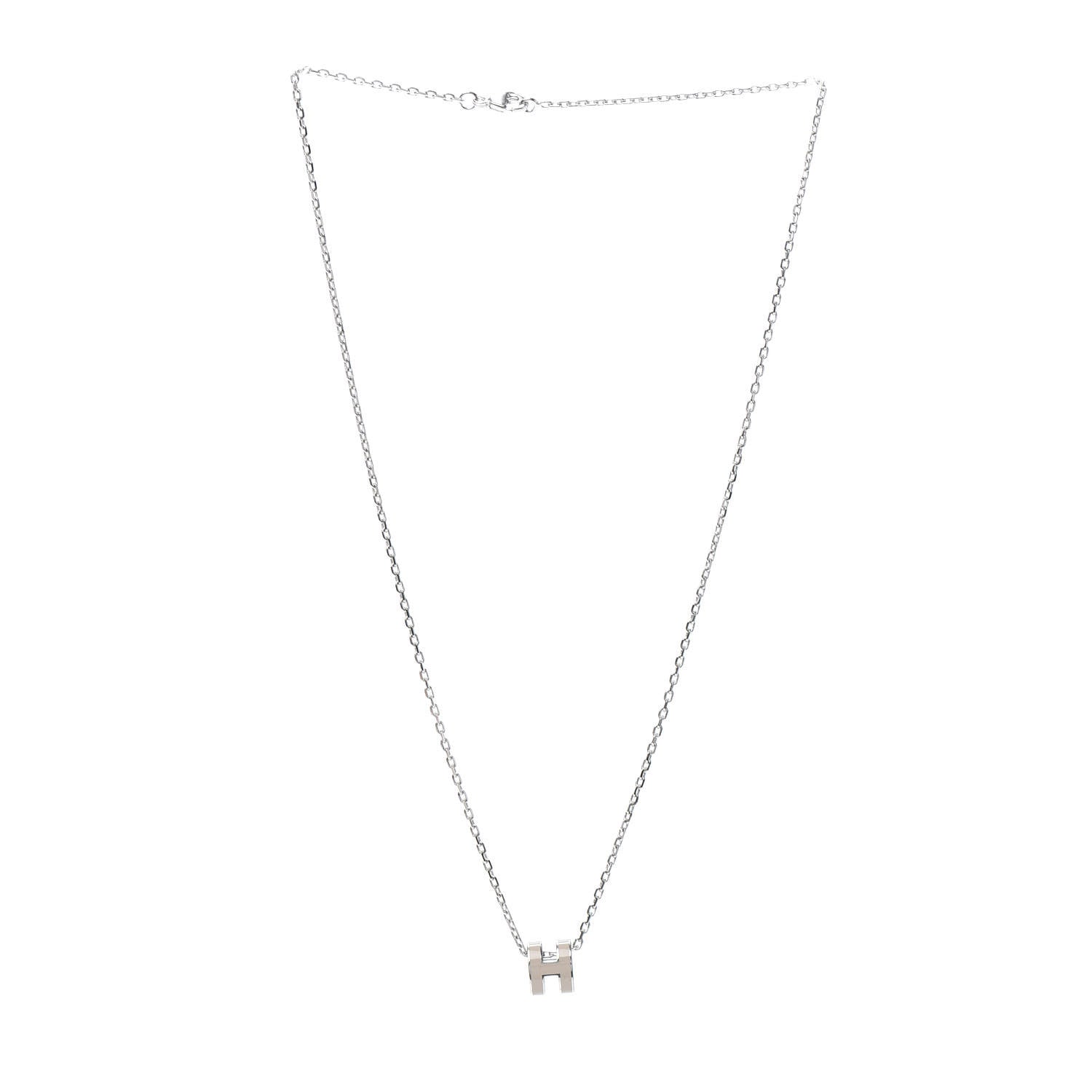 Hermes Palladium Mini Pop H Pendant Necklace Marron Glace 3 of 4