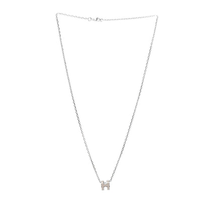 Hermes Palladium Mini Pop H Pendant Necklace Marron Glace 3 of 4