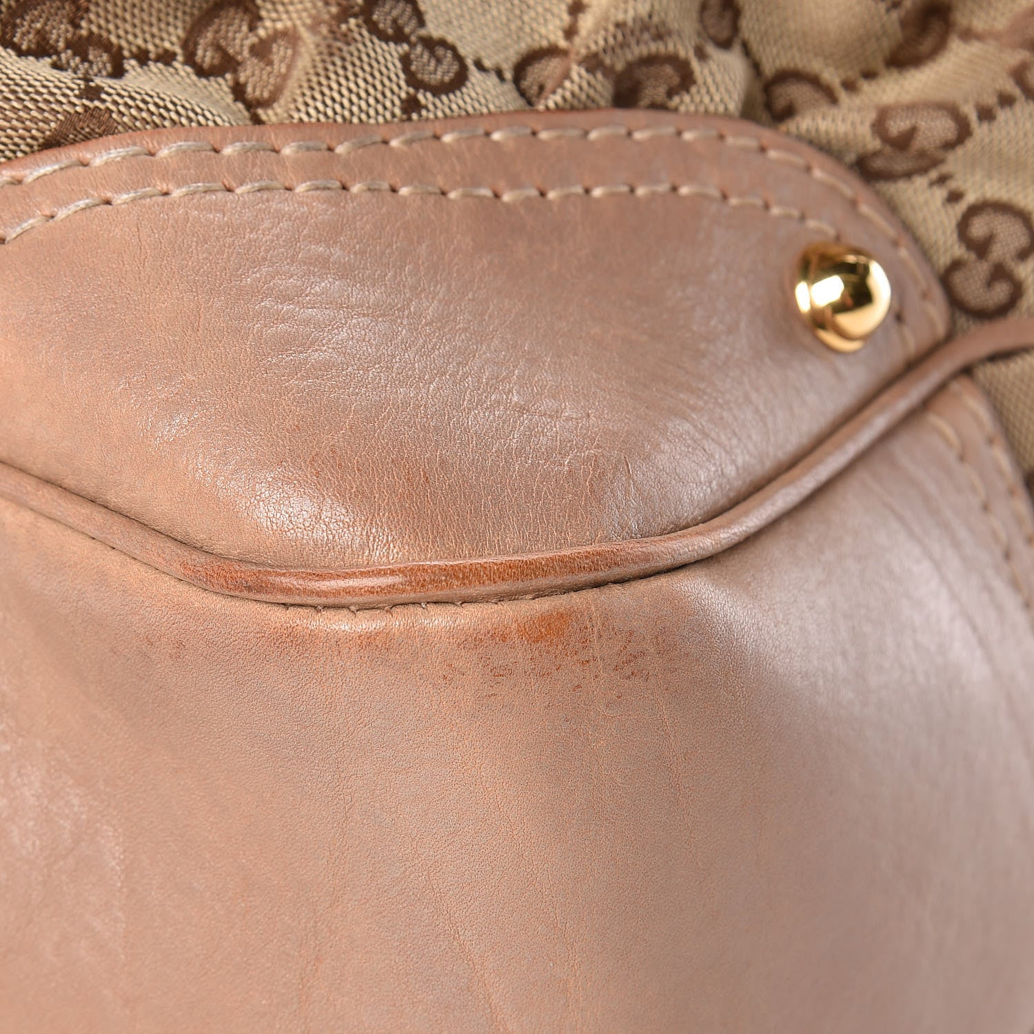 Gucci Monogram Large Jockey Hobo Beige 10 of 19