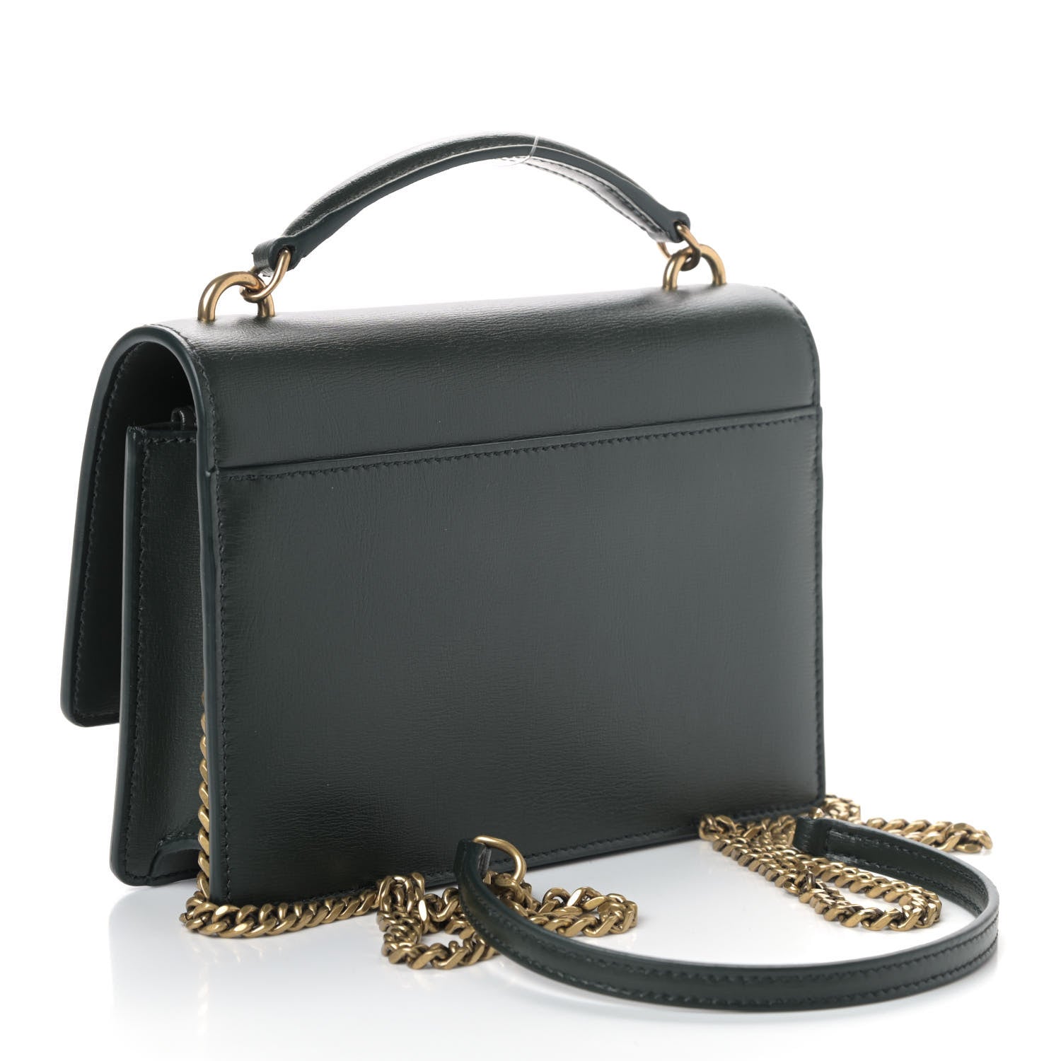 Saint Laurent Calfskin Monogram Sunset Chain Wallet Green 2 of 4