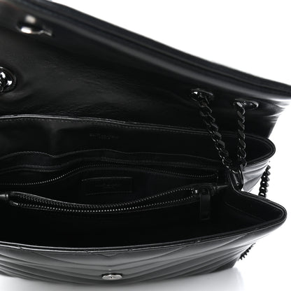 Saint Laurent Calfskin Y Quilted Monogram Medium Loulou Chain Satchel Black 5 of 8
