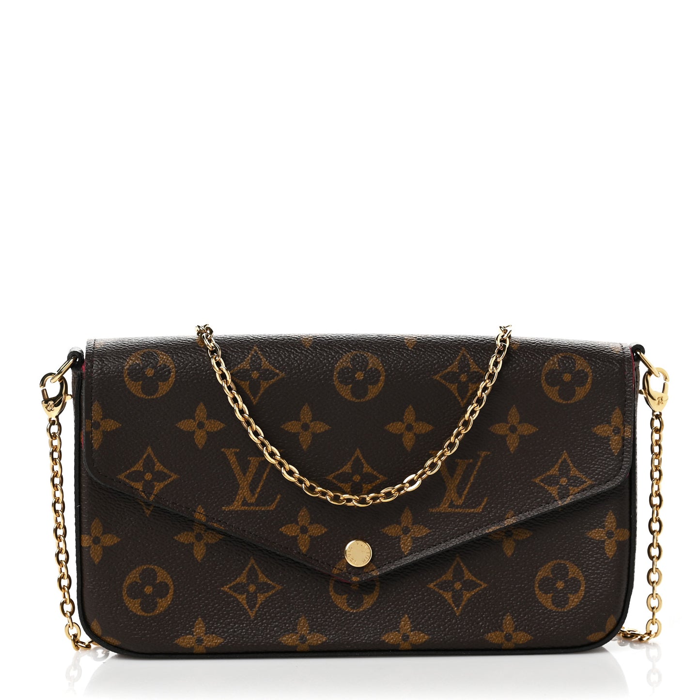 Monogram Pochette Felicie Chain Wallet Fuchsia