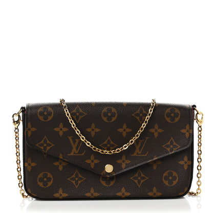 Louis Vuitton Monogram Pochette Felicie Chain Wallet Fuchsia 3 of 9