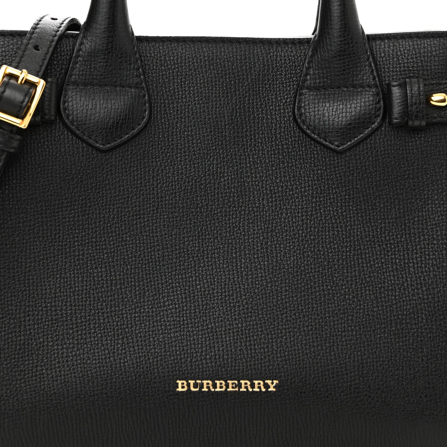 Burberry Derby Calfskin House Check Small Banner Tote Black 7 of 16