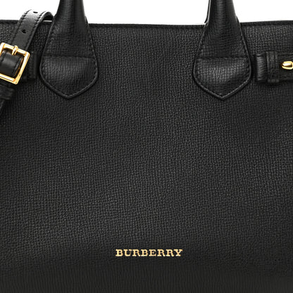 Burberry Derby Calfskin House Check Small Banner Tote Black 7 of 16