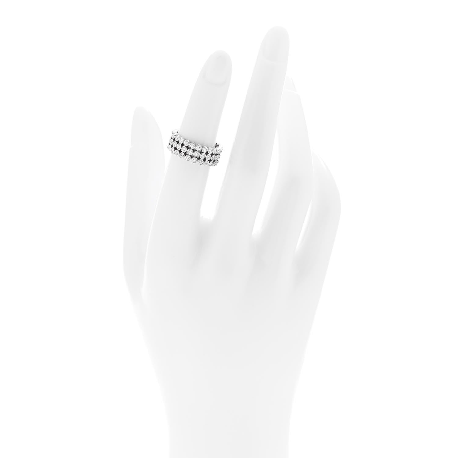 Tiffany Platinum Diamond Jazz Three-Row Band Ring 49 4.75 2 of 5