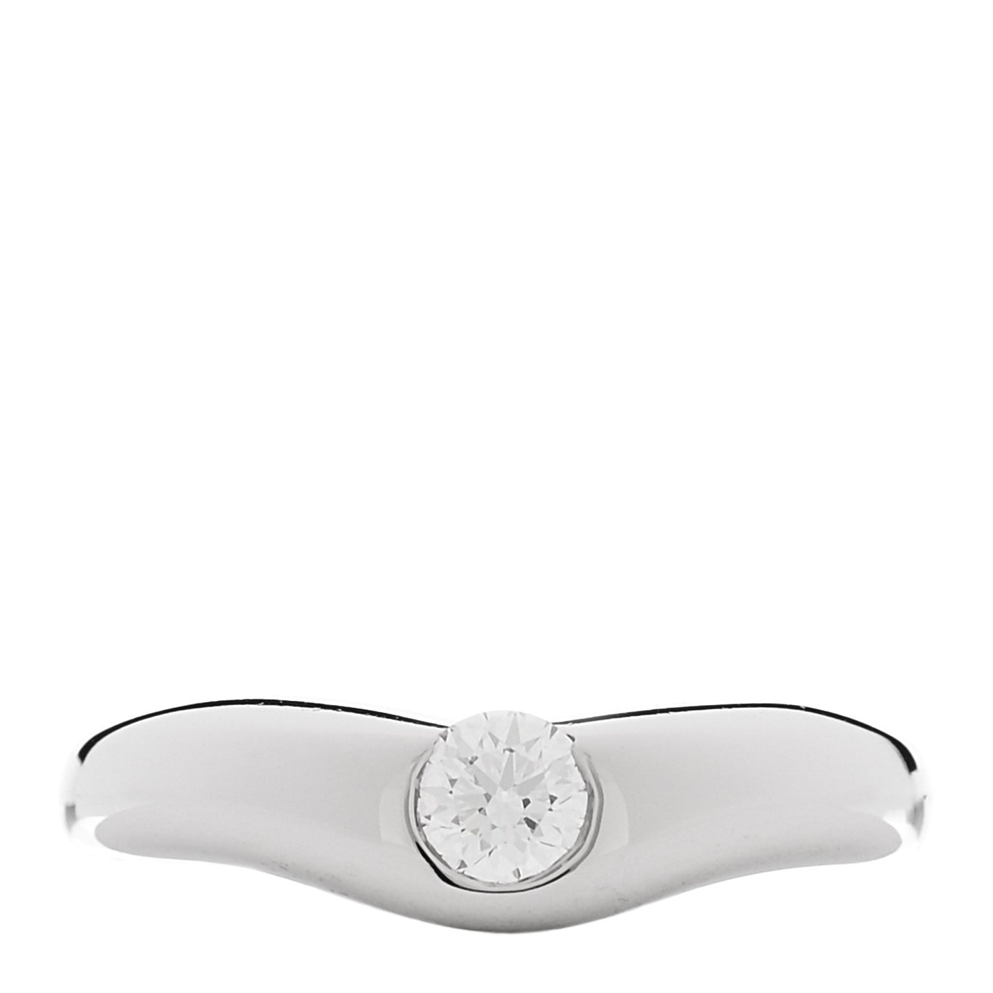 Platinum Diamond Elsa Peretti Curved Band Ring 47 4.25