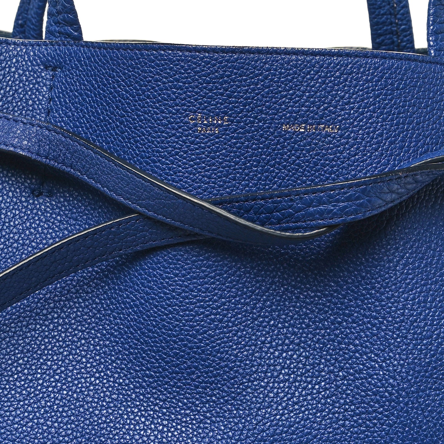 Soft Grained Calfskin Small Belt Cabas Phantom Deep Blue
