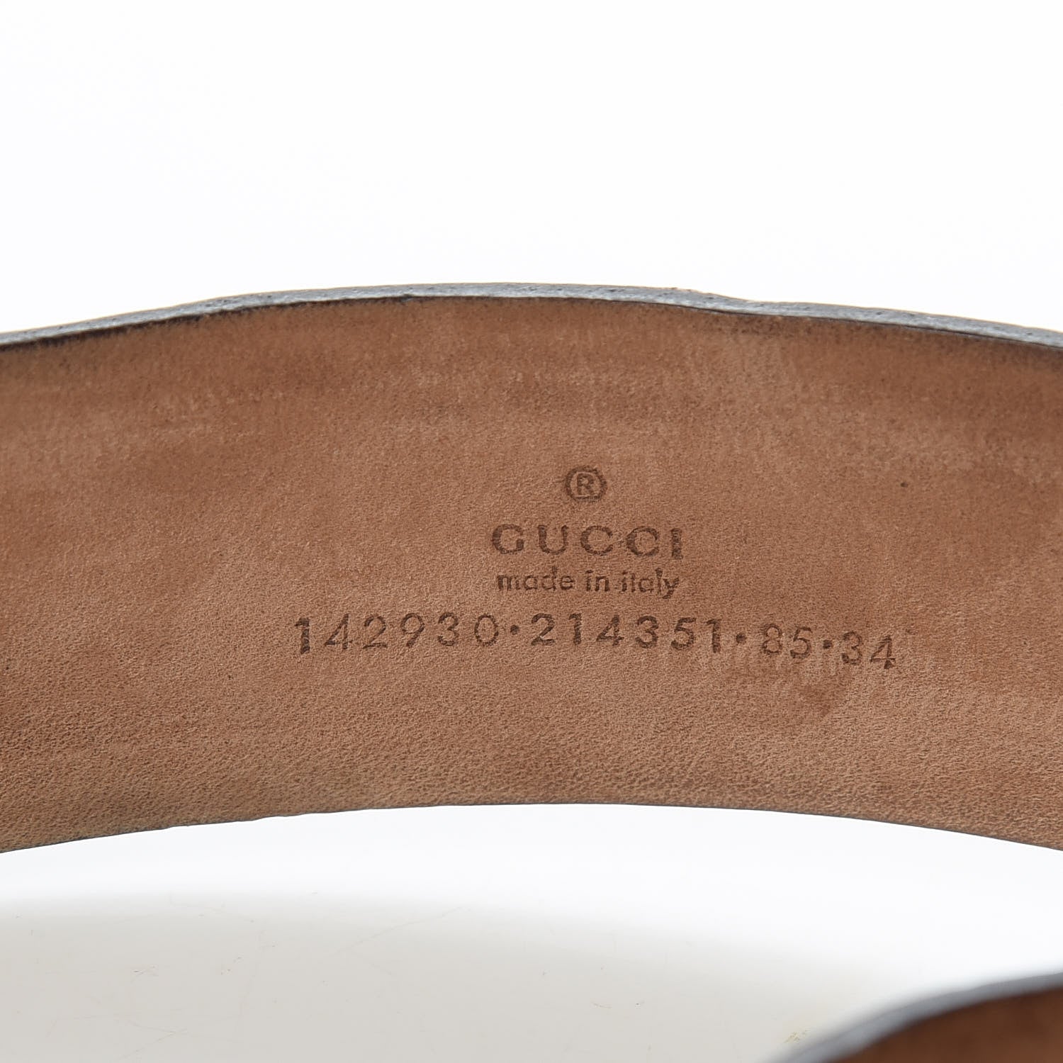 Gucci GG Plus Monogram Calfskin Interlocking G 40mm Belt 85 34 White 4 of 9