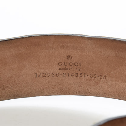 Gucci GG Plus Monogram Calfskin Interlocking G 40mm Belt 85 34 White 4 of 9