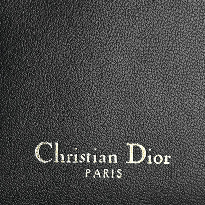 Christian Dior Grained Calfskin Supple Cannage Caro Scarlet Zipped Wallet Black 6 of 7