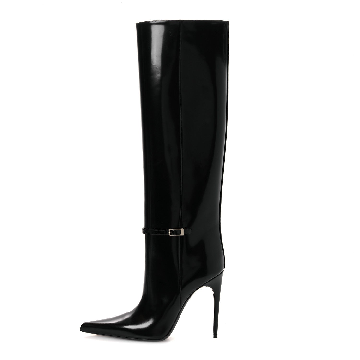 Saint Laurent Glazed Calfskin Vendome 110 Boots 40 Black 1 of 11