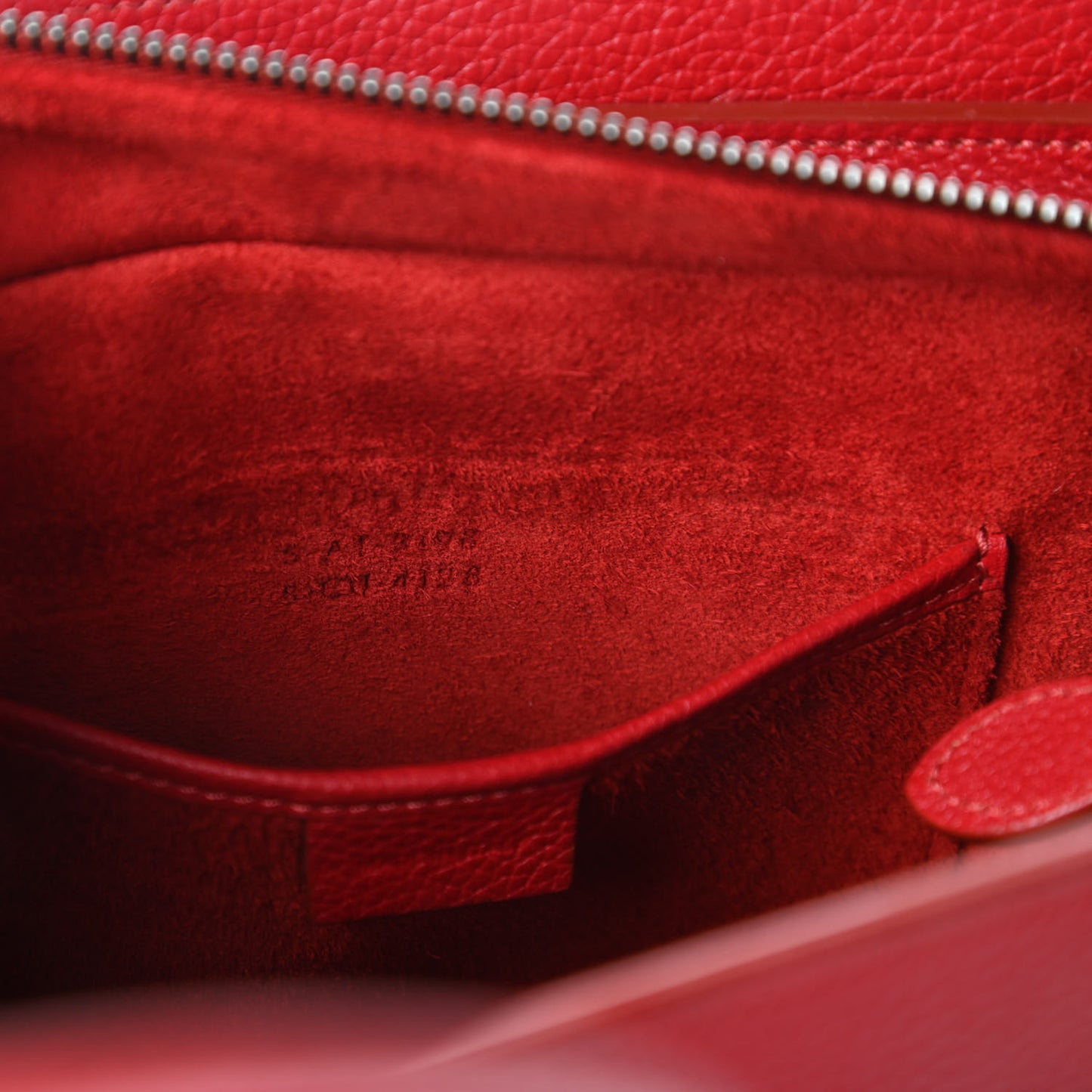 Drummed Calfskin Nano Luggage Red
