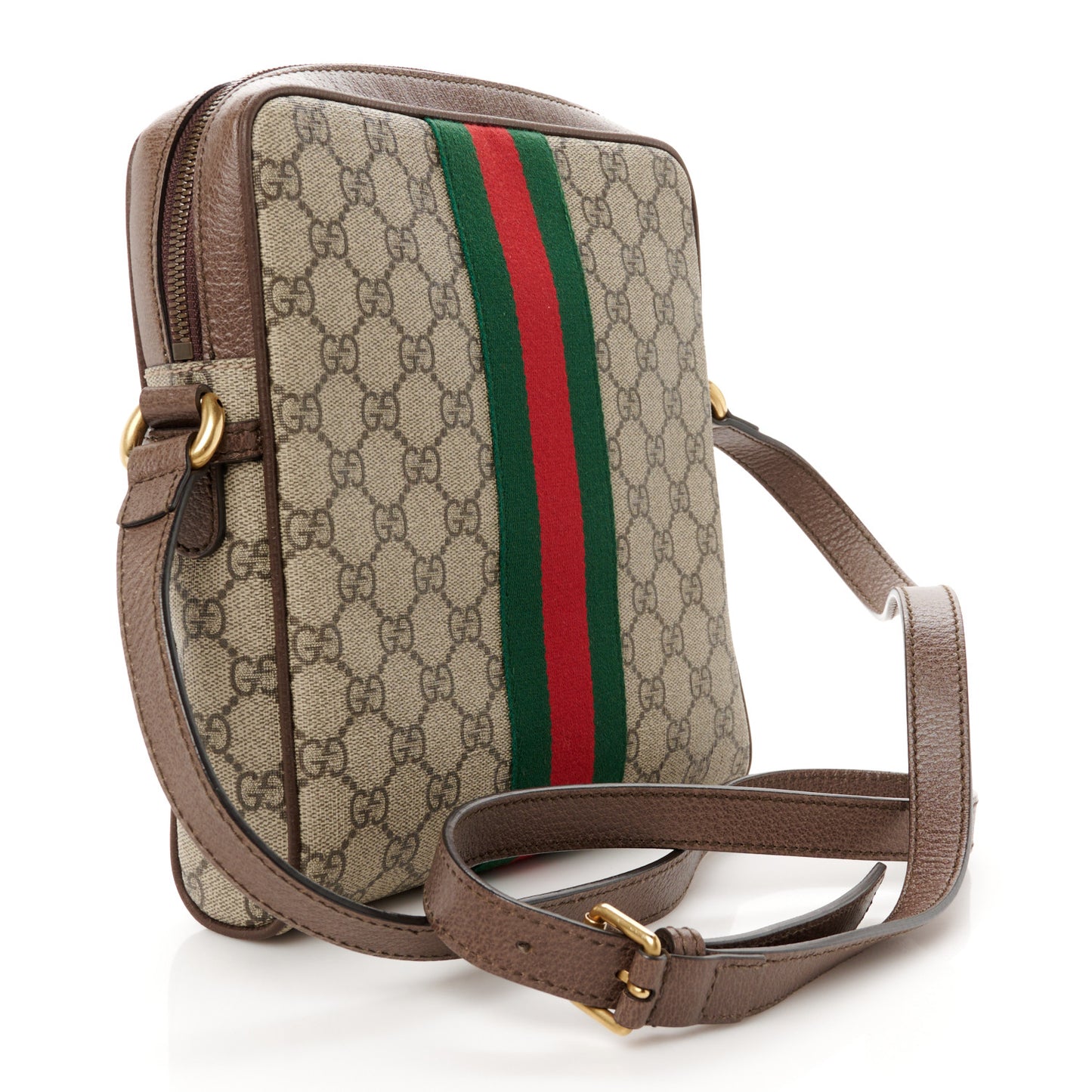 GG Supreme Monogram Web Small Ophidia Messenger Bag Brown