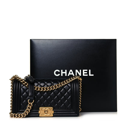 Chanel Lambskin Quilted Medium Boy Flap Black 12 of 12