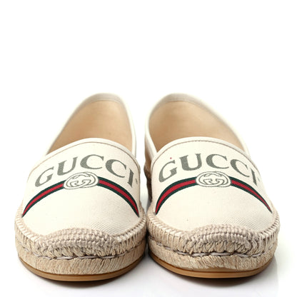 Gucci Canvas Logo Espadrilles 38 Greggio White 2 of 12