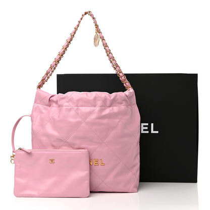 Chanel Shiny Calfskin Quilted Small Chanel 22 Pink 11 of 11