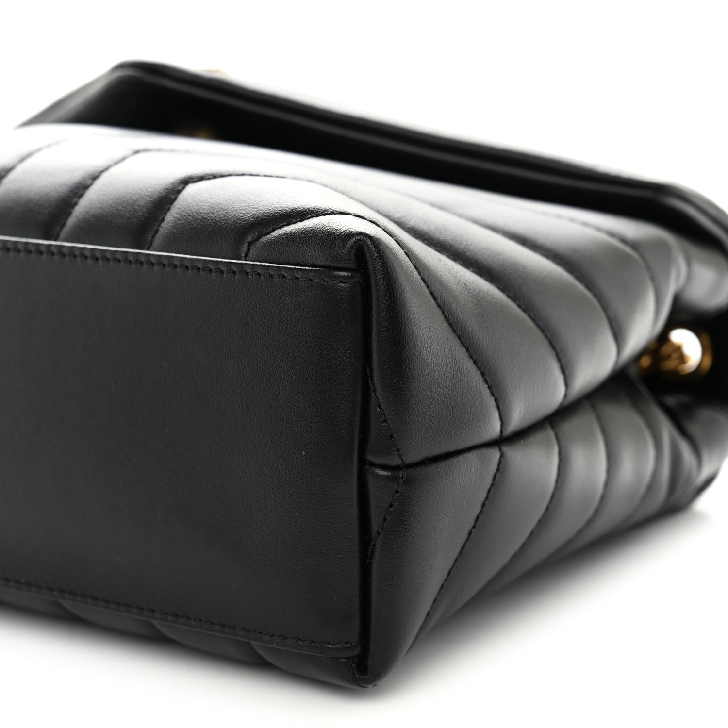 Saint Laurent Calfskin Y Quilted Monogram Small Loulou Chain Satchel Black 9 of 9