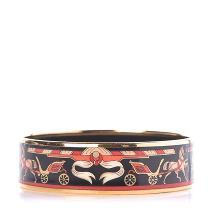 Hermes Enamel Printed Wide Chariots Bracelet 65 1 of 5