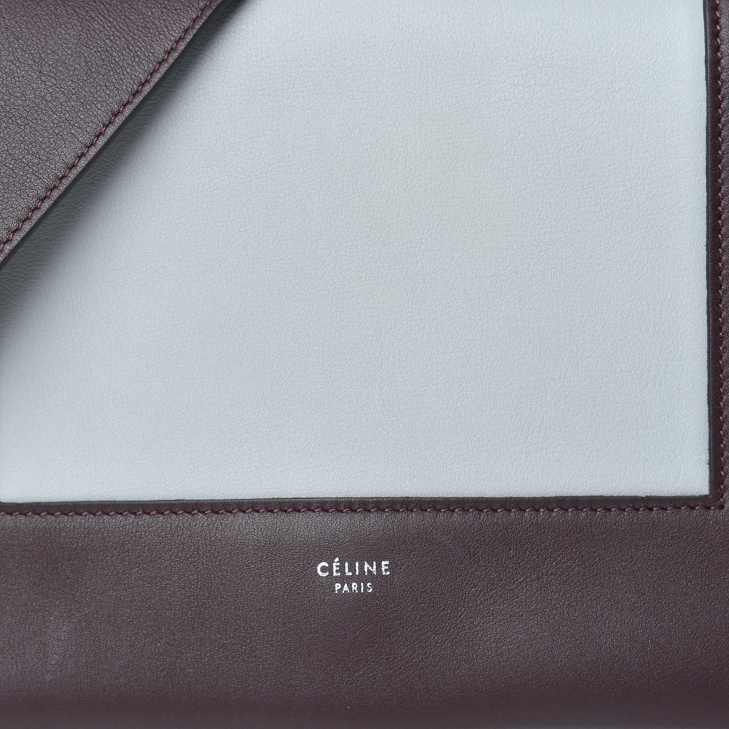 Celine Shiny Smooth Calfskin Medium Frame Shoulder Bag Burgundy Pearl Blue 9 of 14