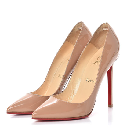 Christian Louboutin Patent Pigalle 120 Pumps 37.5 Nude 3 of 9
