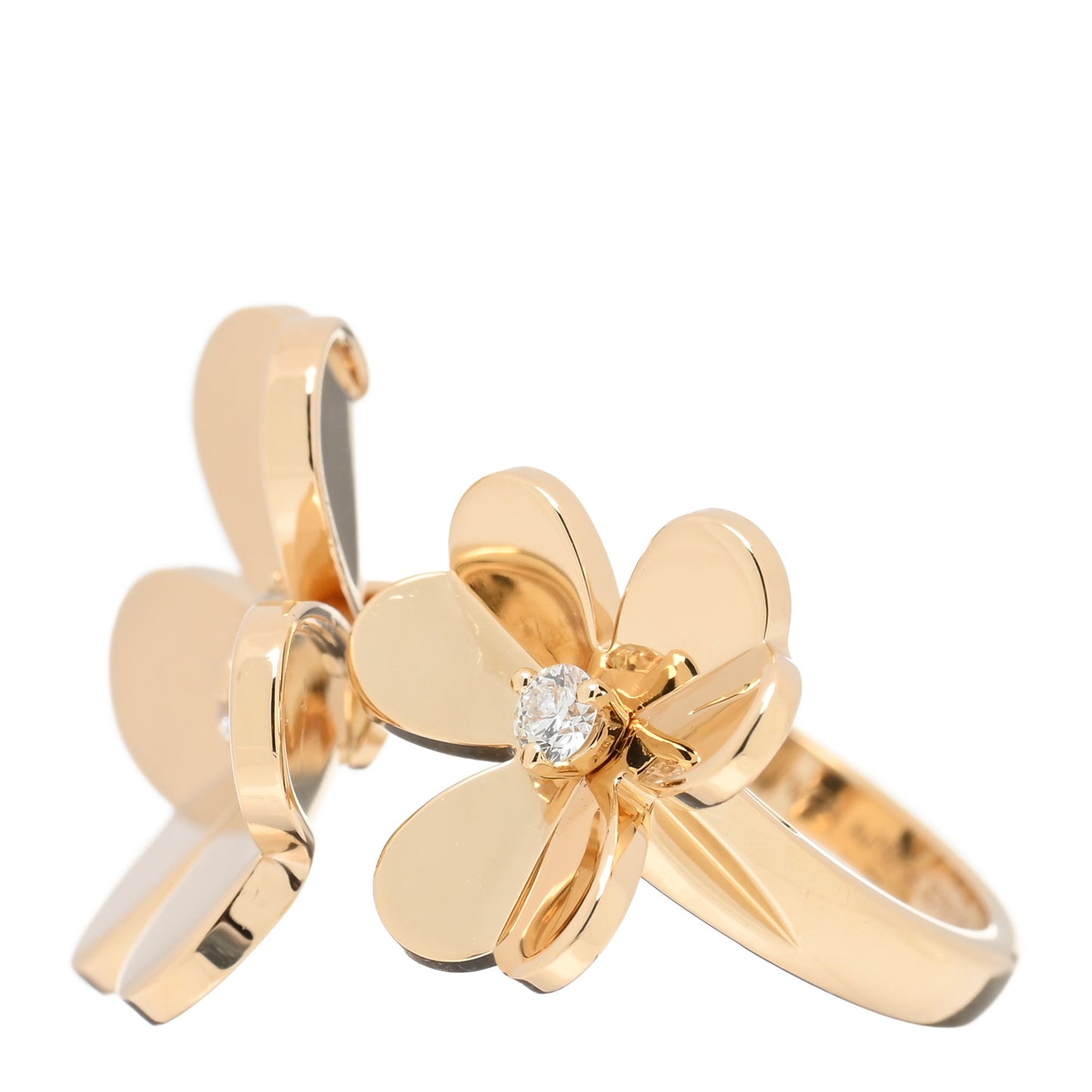 18K Yellow Gold Diamond Frivole Between The Finger Ring 54 7