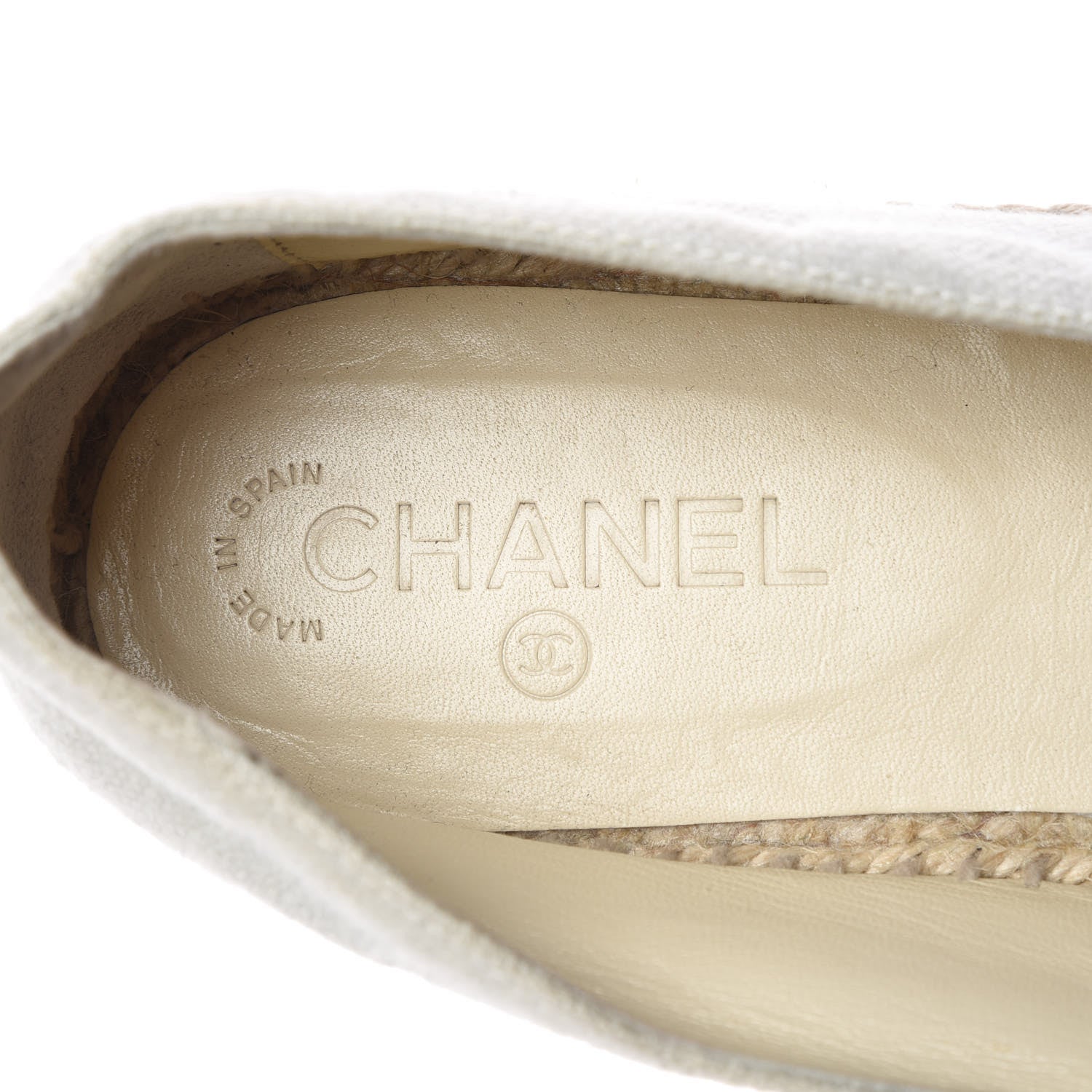 Chanel Toile CC Cap Toe Espadrilles 44 Beige 9 of 10